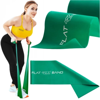Taśma rehabilitacyjna FLAT BAND 4Fizjo zielona - 5-8 kg 10